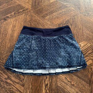 Lululemon Run: Pace Setter Skirt *4-way Stretch Blue & White Size 4